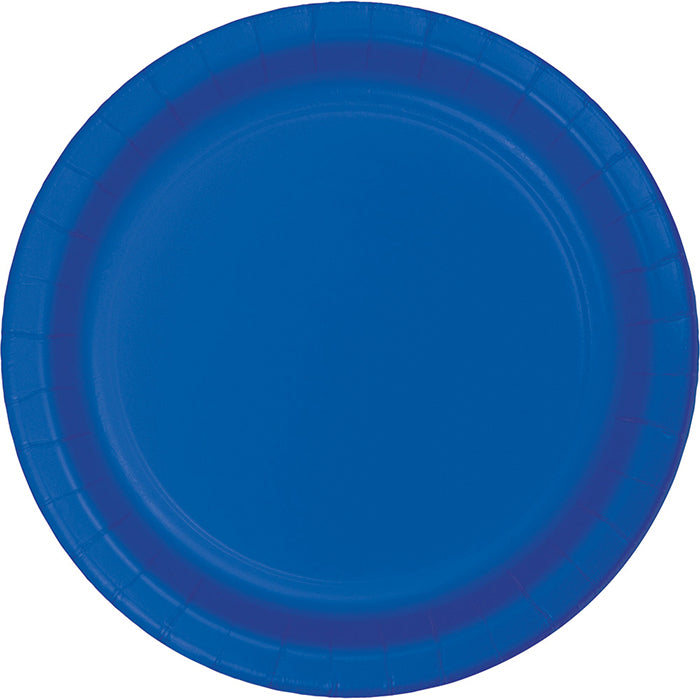 Bulk 96 pc Cobalt Blue Value Friendly 8.75 inch Dinner Plates - Solid Color Party Tableware by Creative Converting