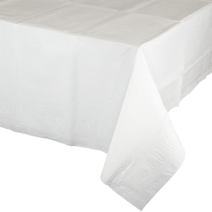 Bulk 6 pc White Paper Table Covers 54" x 108" - Solid Color Party Tableware by Creative Converting