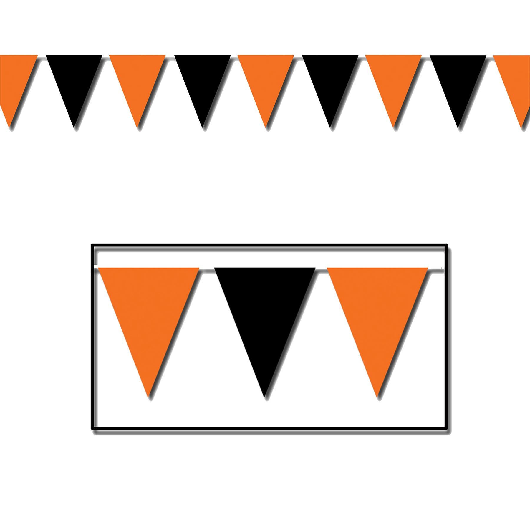 Beistle Halloween Orange & Black Pennant Banner