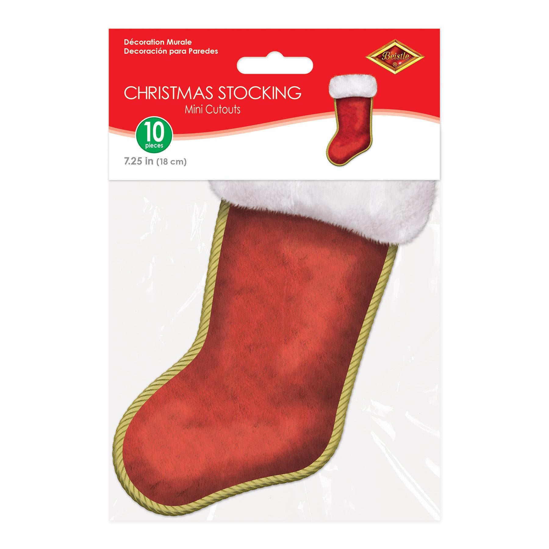 Beistle Mini Christmas Stocking Cutouts (10/Pkg)