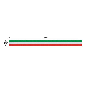 Fire Resistant Red, White & Green Crepe Streamer 