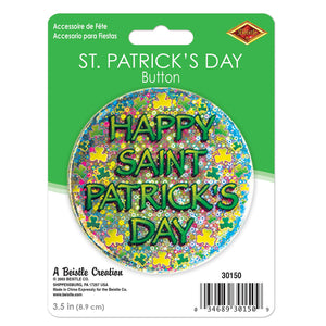 Bulk Happy St Patrick's Day Button (Case of 12) by Beistle