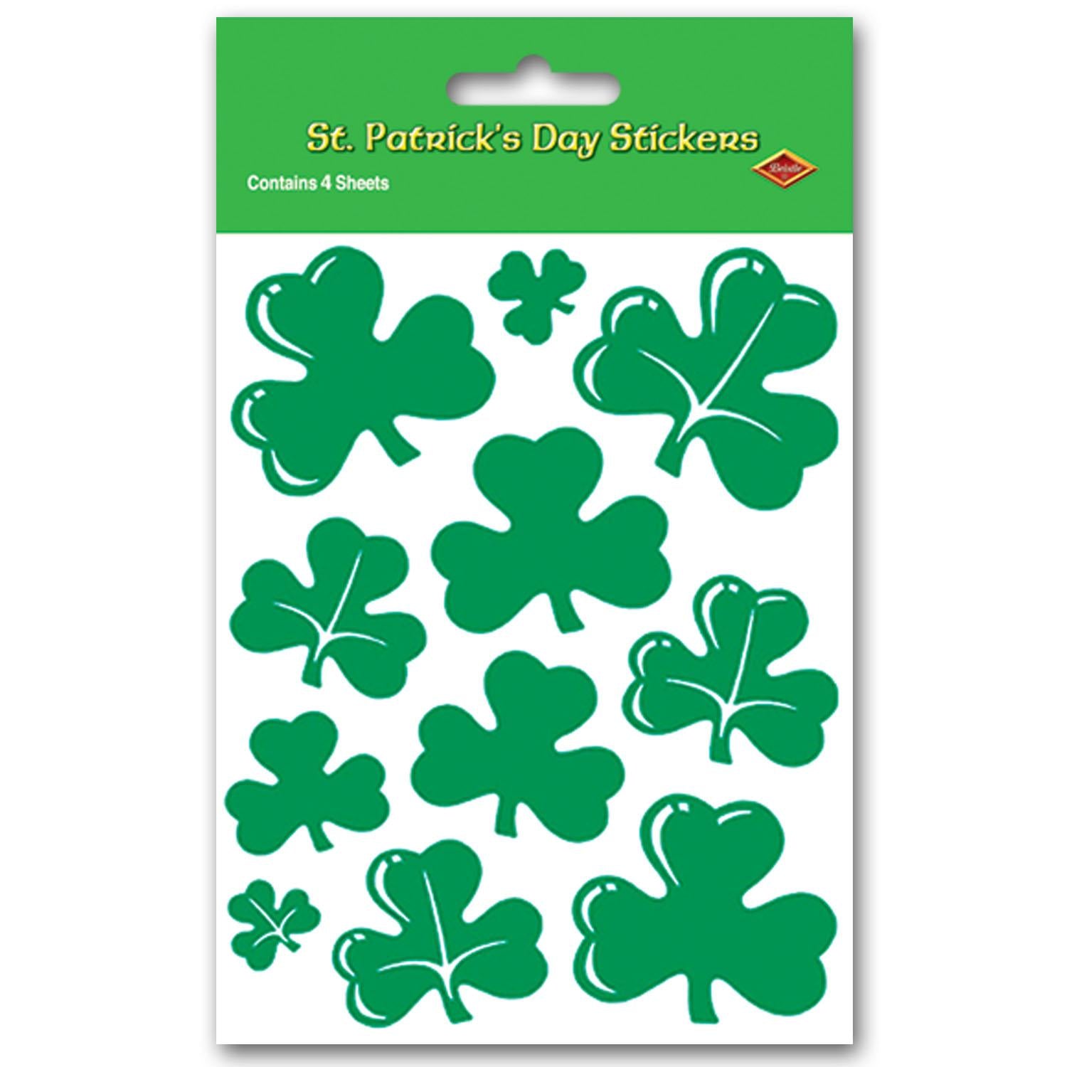 Beistle St. Patrick's Day Shamrock Stickers (4 Sheets/Pkg)