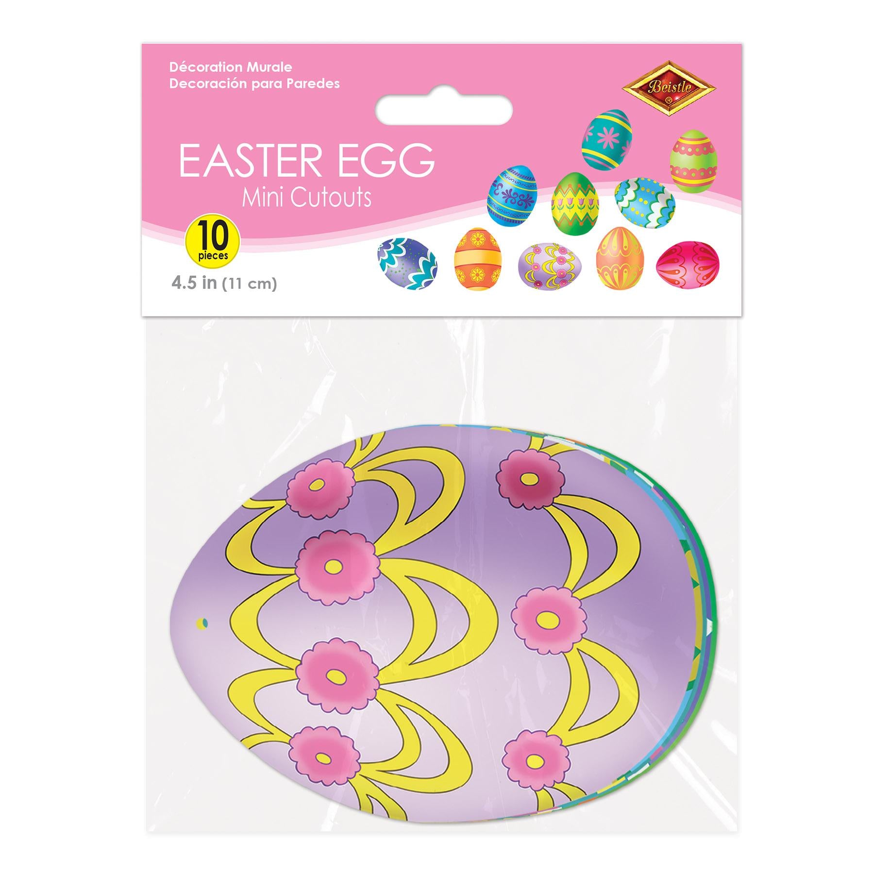 Beistle Mini Easter Egg Cutouts (10/Pkg)