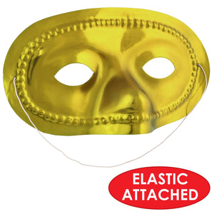Mardi Gras Party Supplies - Metallic Half Mask - gold
