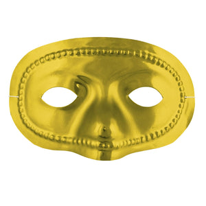 Beistle Mardi Gras Metallic Half Mask - gold