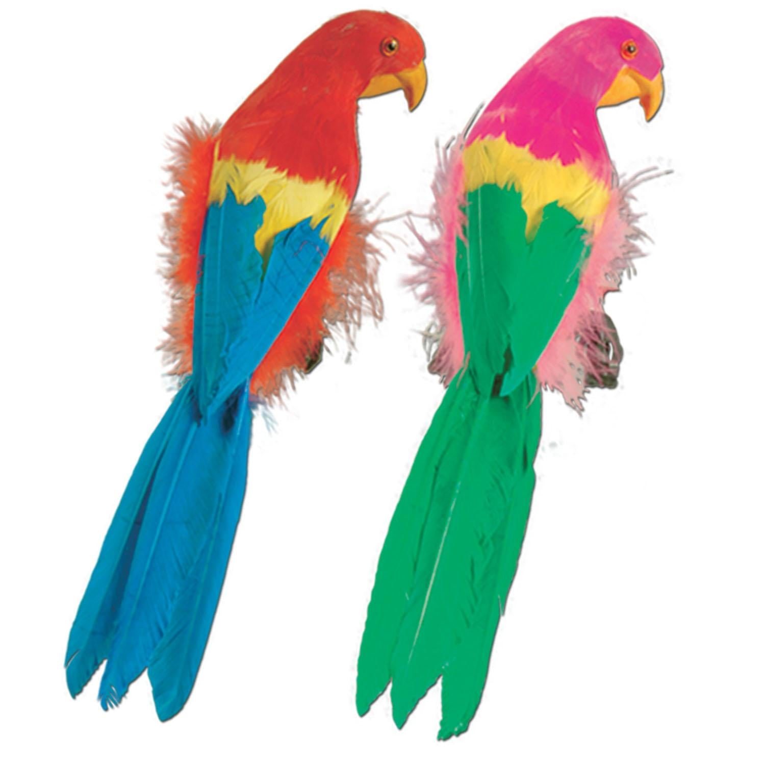 12 Inch- Luau Party Tropical Parrots, assorted colors