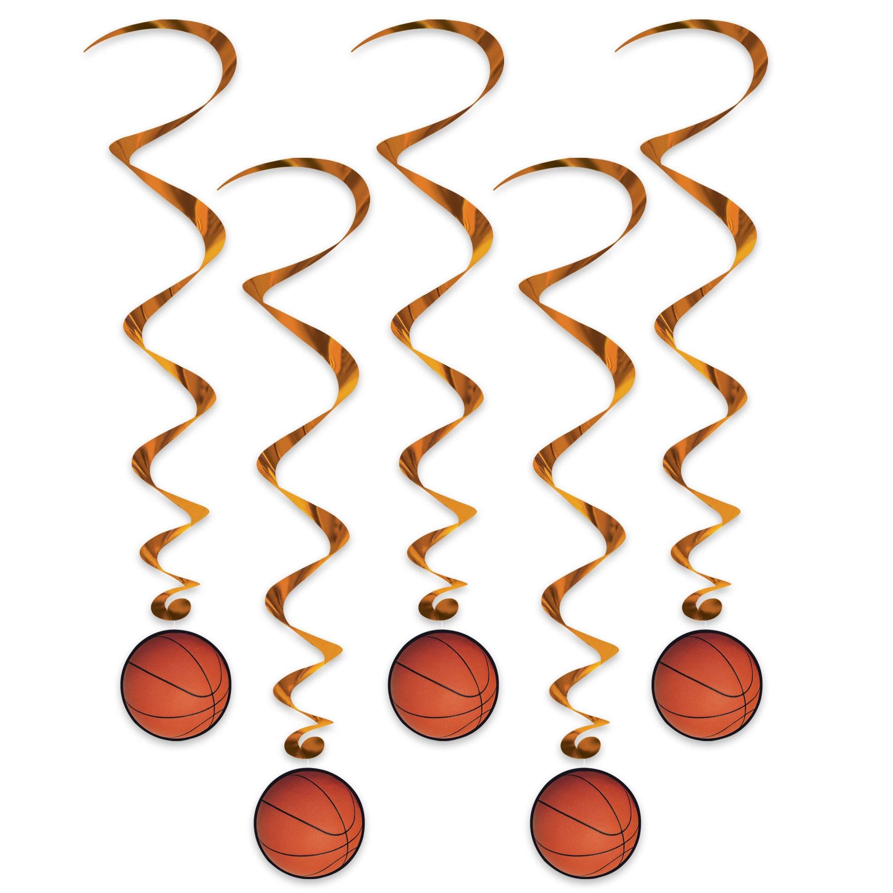 Beistle Basketball Party Whirls (5/Pkg)