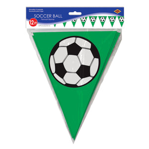 Sports Party Supplies - Soccer Ball Pennant Banner