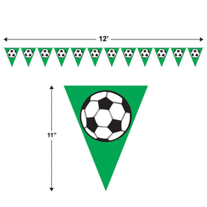 Sports Party Supplies - Soccer Ball Pennant Banner
