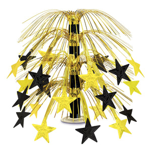 Beistle Star Cascade Party Centerpiece - black & gold
