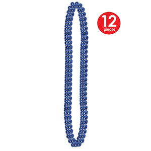 Party Bead Necklaces - Small Round - blue