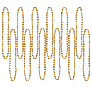 Beistle Party Bead Necklaces - Small Round gold (12/Pkg)