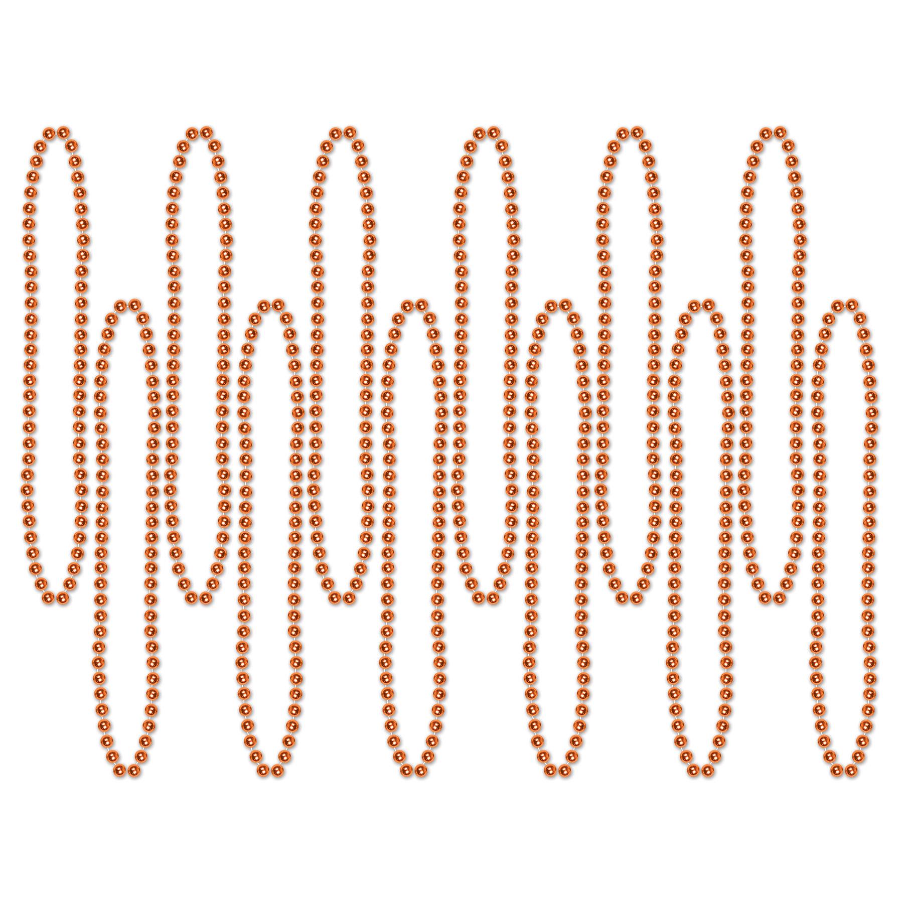 Beistle Party Bead Necklaces - Small Round orange (12/Pkg)