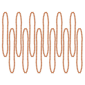 Beistle Party Bead Necklaces - Small Round orange (12/Pkg)