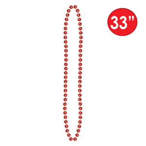 Party Bead Necklaces - Small Round - red