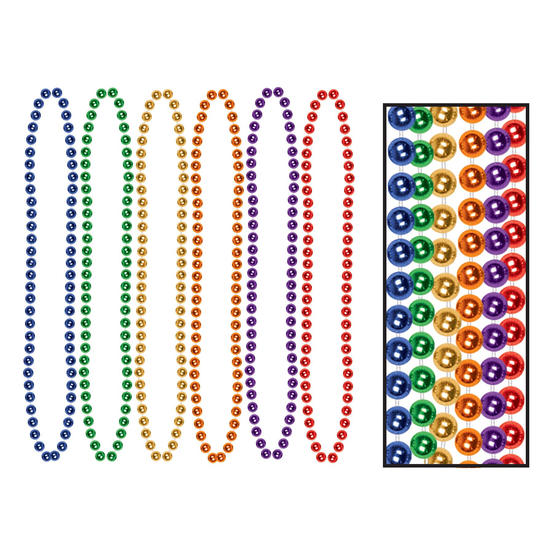 Beistle Party Bead Necklaces - Small Round, assorted colors