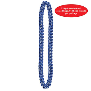 Party Accessories - Party Bead Necklaces - Small Round - blue