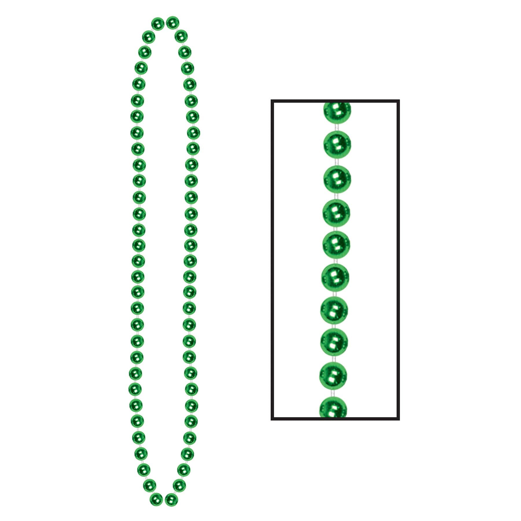 Beistle Party Bead Necklaces - Small Round - green