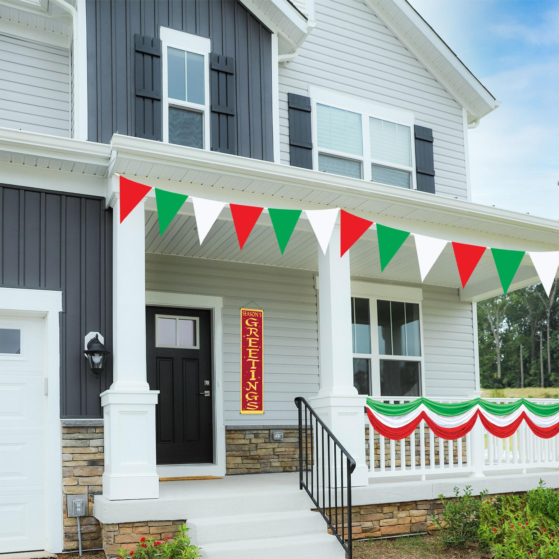 30 ft. Beistle Red - White & Green Party Pennant Banner