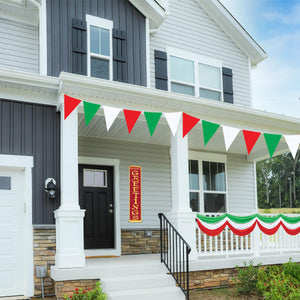 Outdoor Pennant Banner, red, white, green 