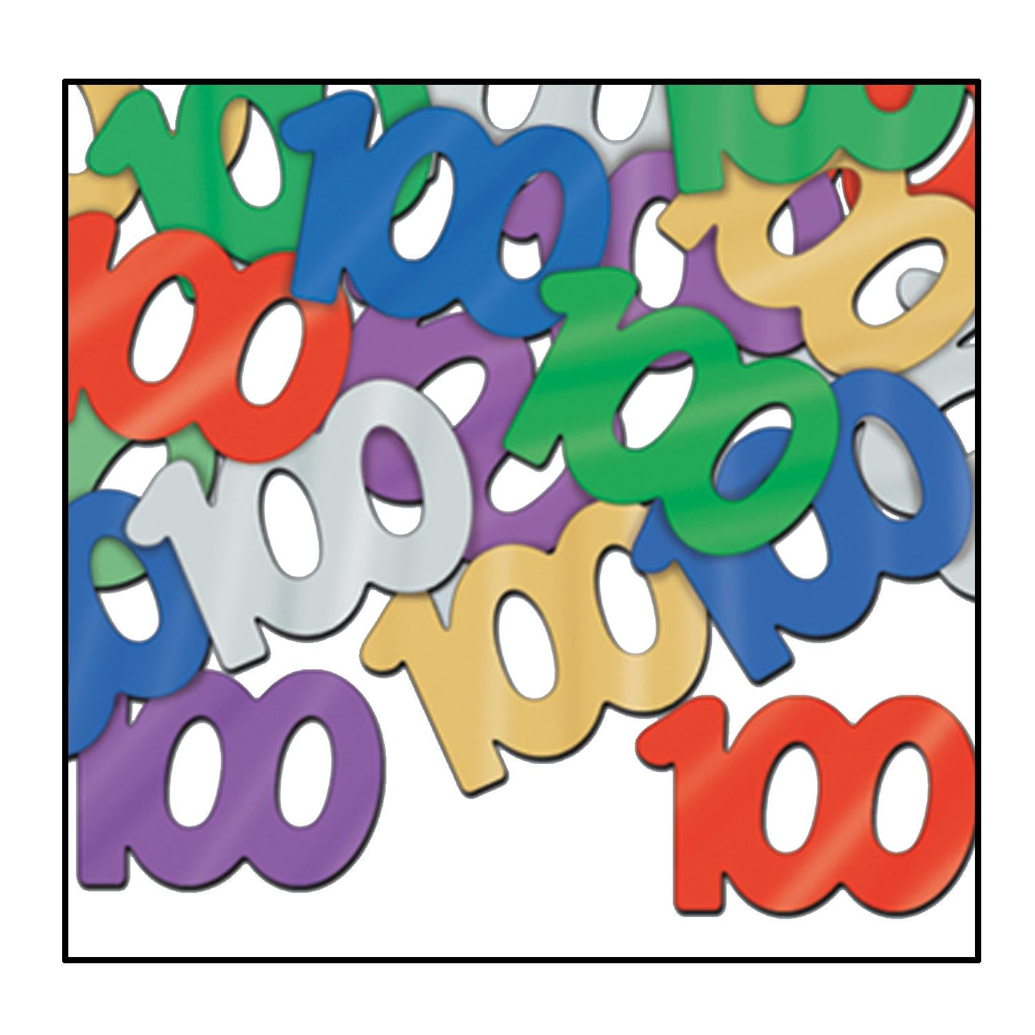 Confetti 100th Birthday Party Silhouettes multi-color (0.5 Oz/Pkg)