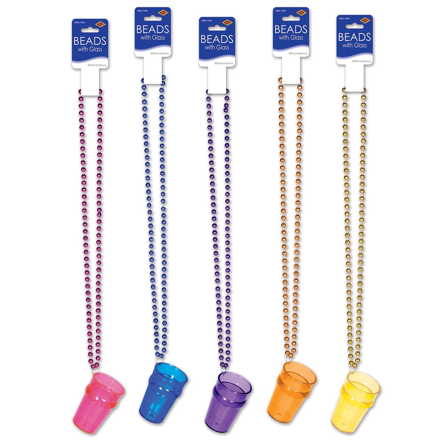 Beistle Bead Necklaces with Glass