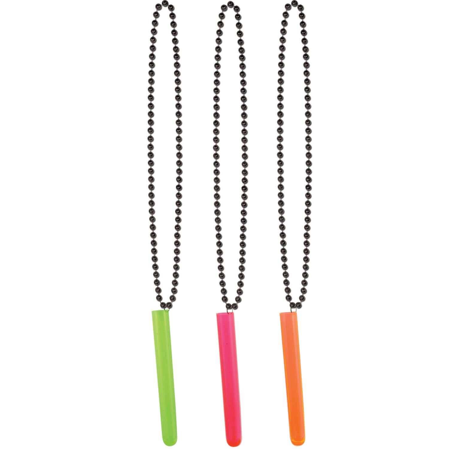 Beistle New Year's Eve Bead Necklaces with NeonTest Tube Shot