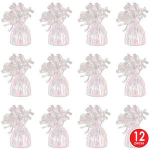 Bulk Metallic Wrapped Balloon Weight opalescent (Case of 12) by Beistle