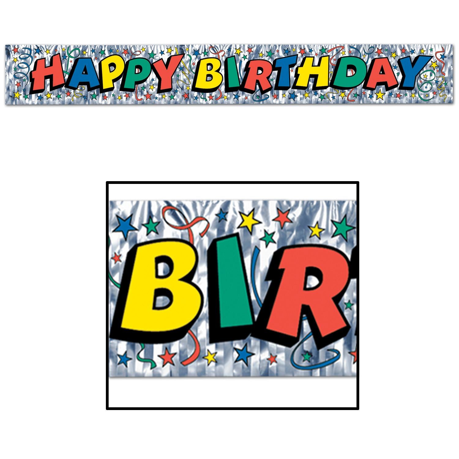 Beistle Metallic Happy Birthday Party Fringe Banner