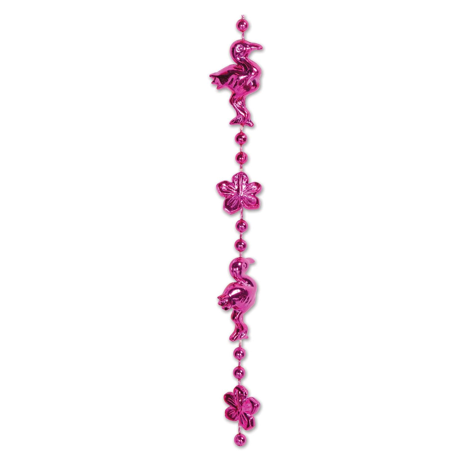 Luau Party Flamingo & Hibiscus Bead Necklaces (6/Pkg)