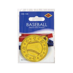 Bulk Baseball Medal with Ribbon (Case of 12) by Beistle