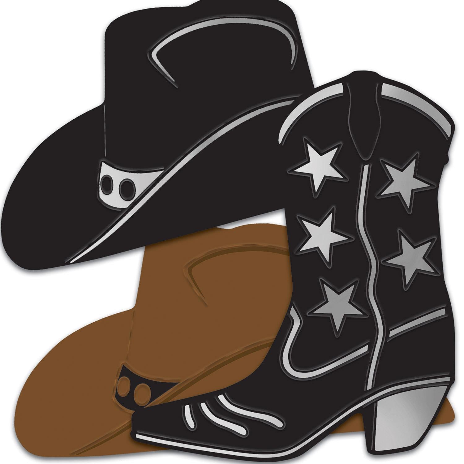 Beistle Foil Cowboy Hat & Boot Silhouettes (4/Pkg)