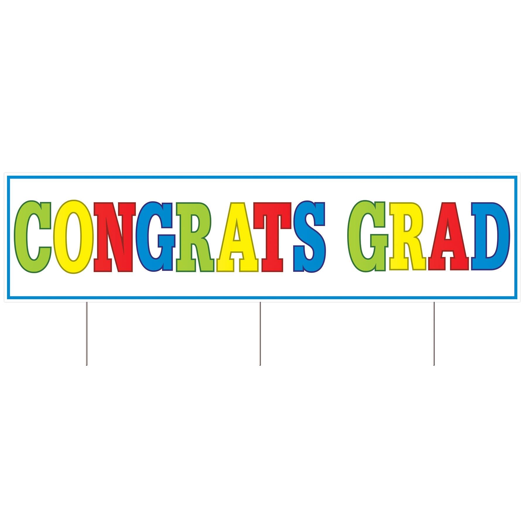 Plastic Jumbo Congrats Grad Graduation Party Yard Sign (6 Packages)