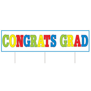 Plastic Jumbo Congrats Grad Graduation Party Yard Sign (6 Packages)
