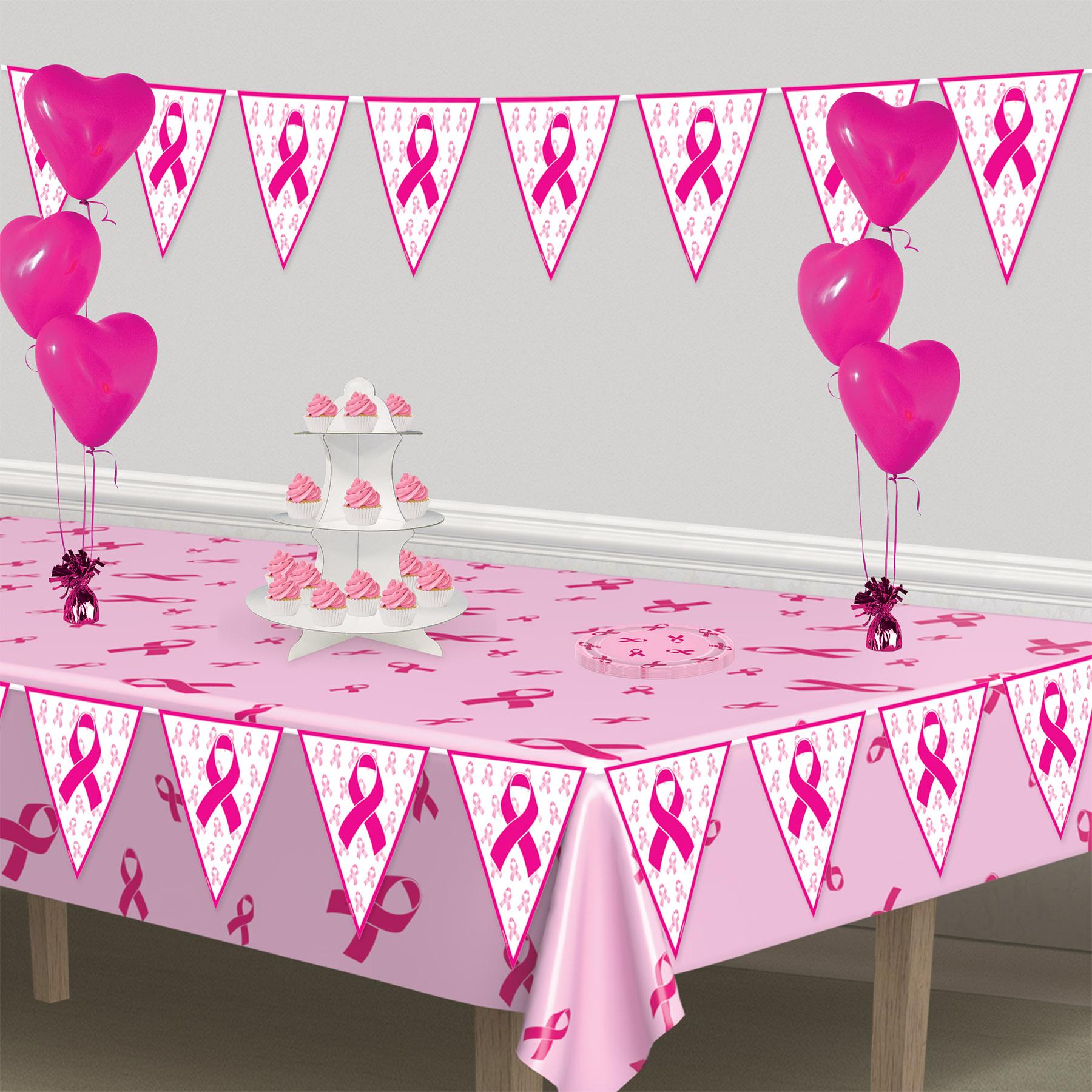 Beistle Pink Ribbon Pennant Party Banner