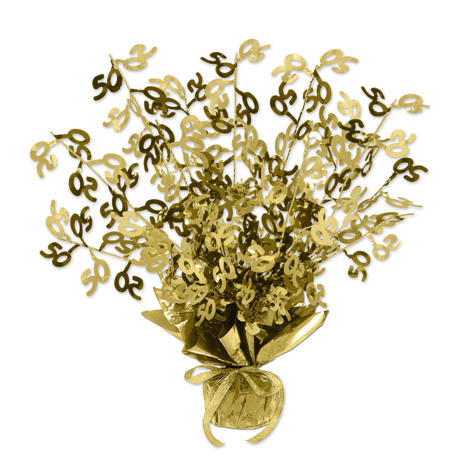 Beistle 50th Anniversary Gleam 'N Burst Centerpiece - gold