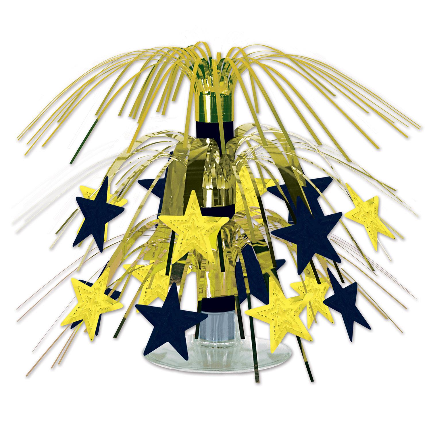 New Year's Eve Star Mini Cascade Centerpiece - black & gold