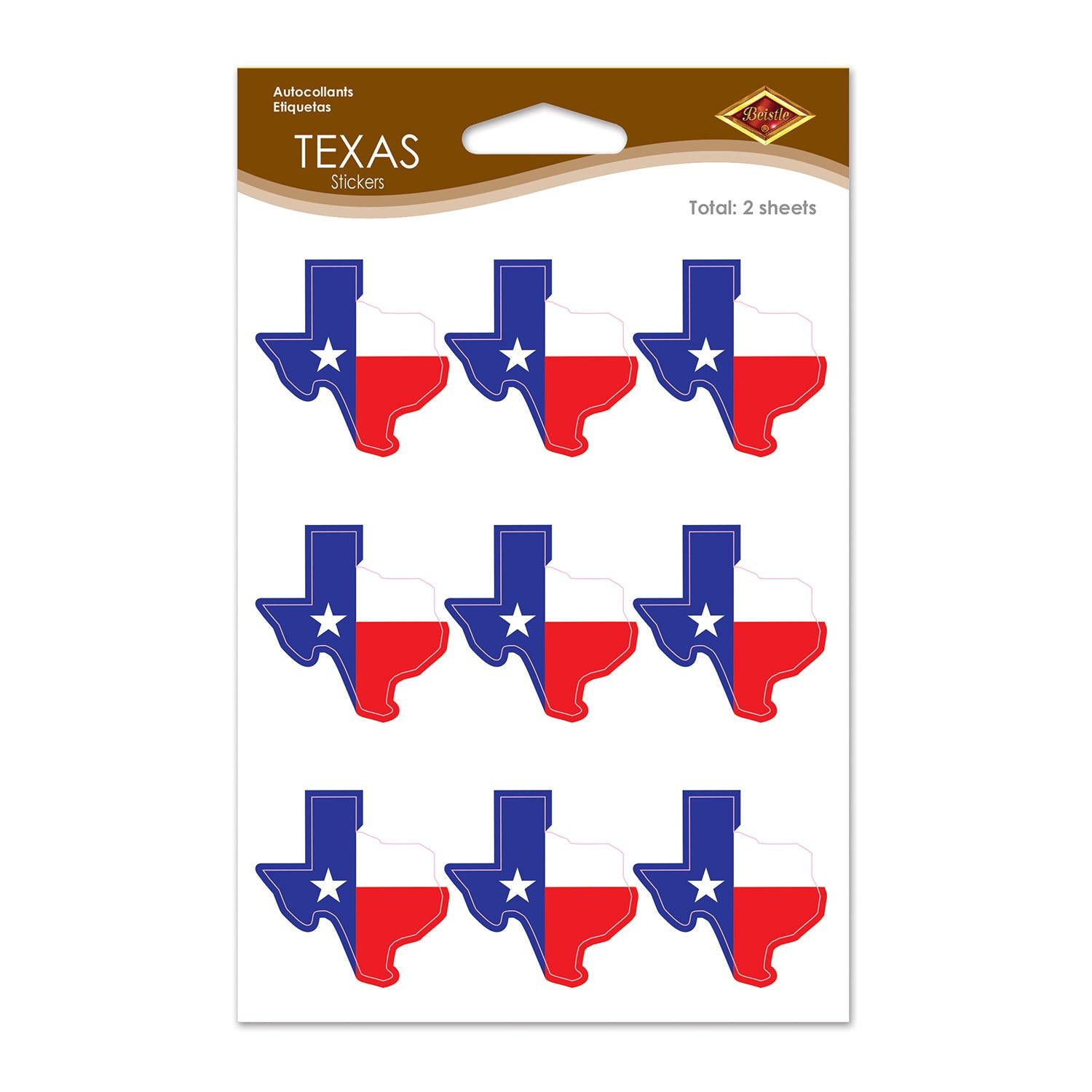 Beistle Texas Party Stickers (2 Sheets/Pkg)