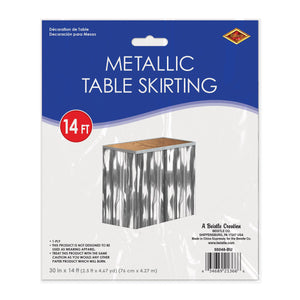 1-Ply Metallic Table Skirting - silver