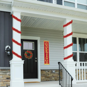 Fire Resistant Gleam 'N Tinsel Garland - red