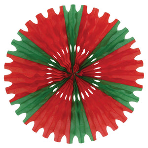 Beistle Christmas Tissue Fan - red & green