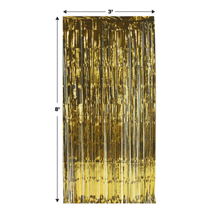 Bulk 1-Ply Fire Resistant Gleam 'N Curtain gold (Case of 6) by Beistle