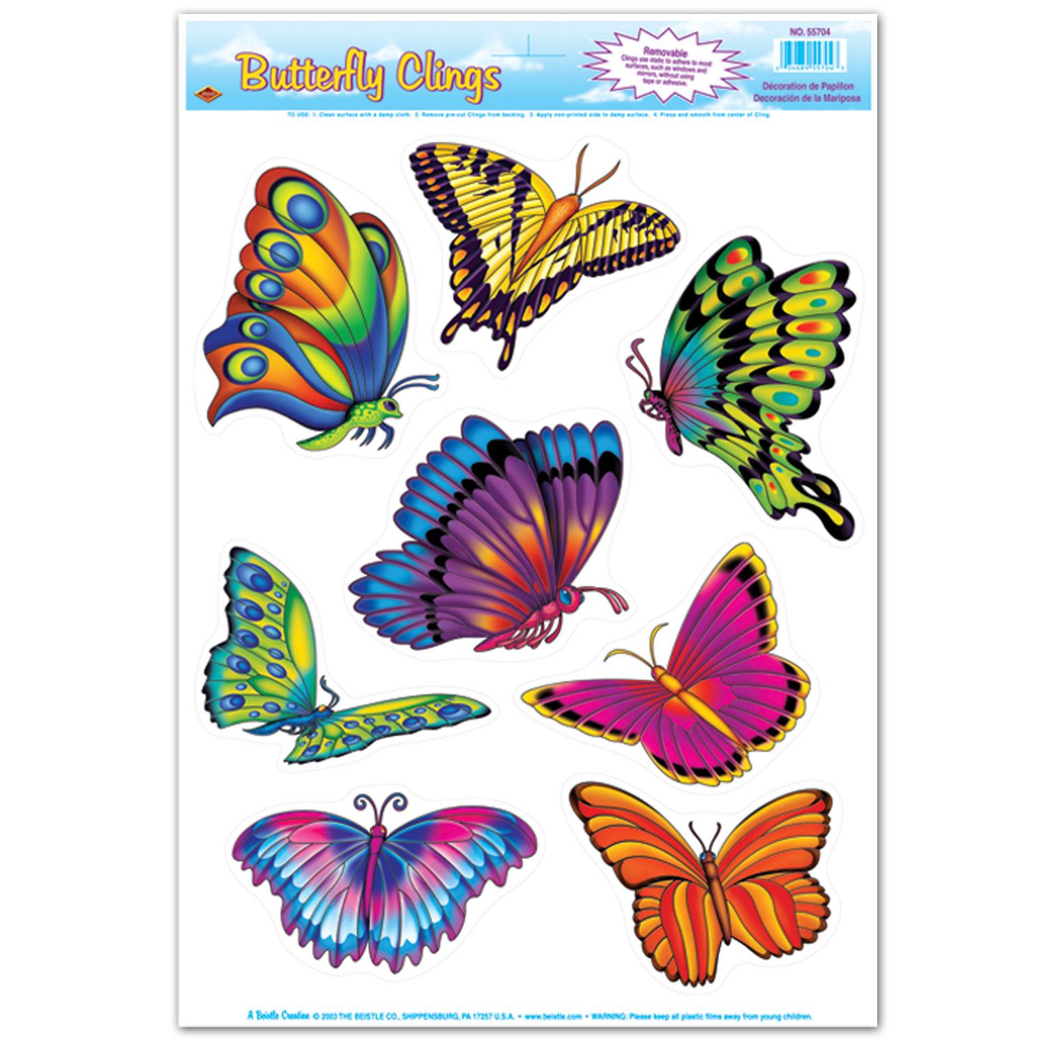 Butterfly Party Clings (8 per Package)