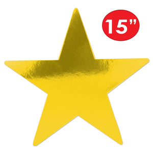 Party Decorations - 15 inch Die-Cut Foil Star- Gold