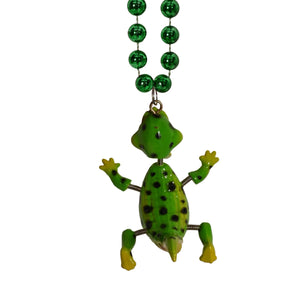 Beistle Beads with Bobble Alligator Medallion - 36 Inch Mardi Gras Alligator Beads