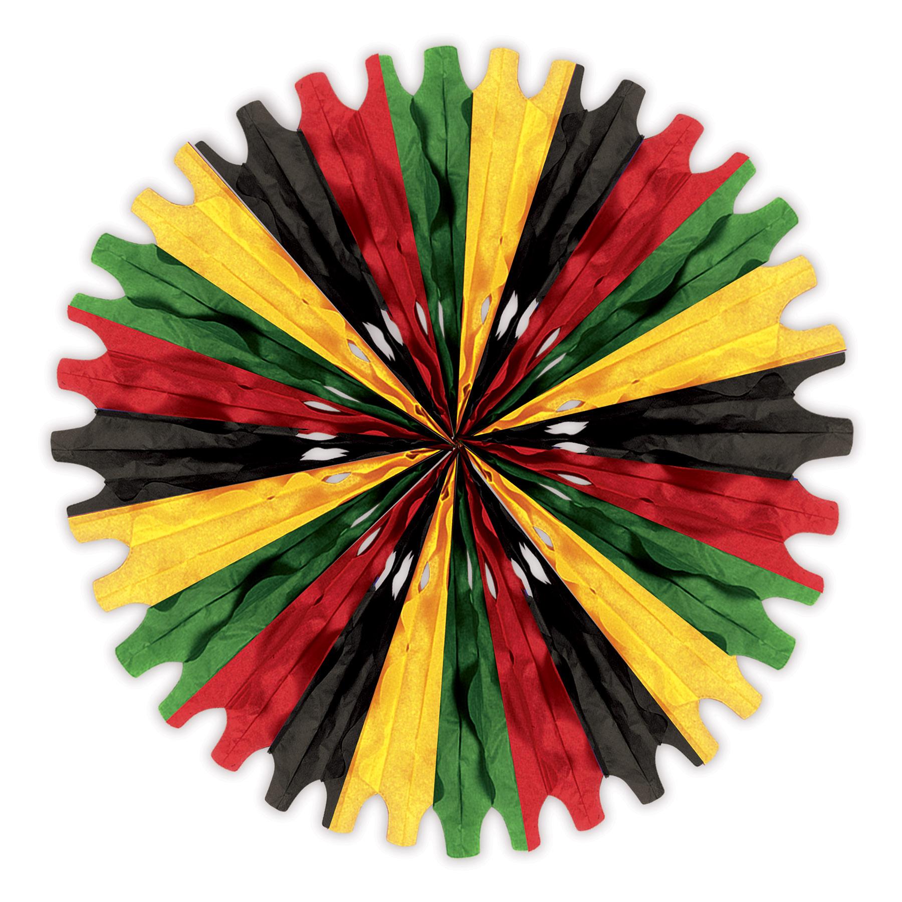 Pkgd Tissue Fan black, red, green, yellow