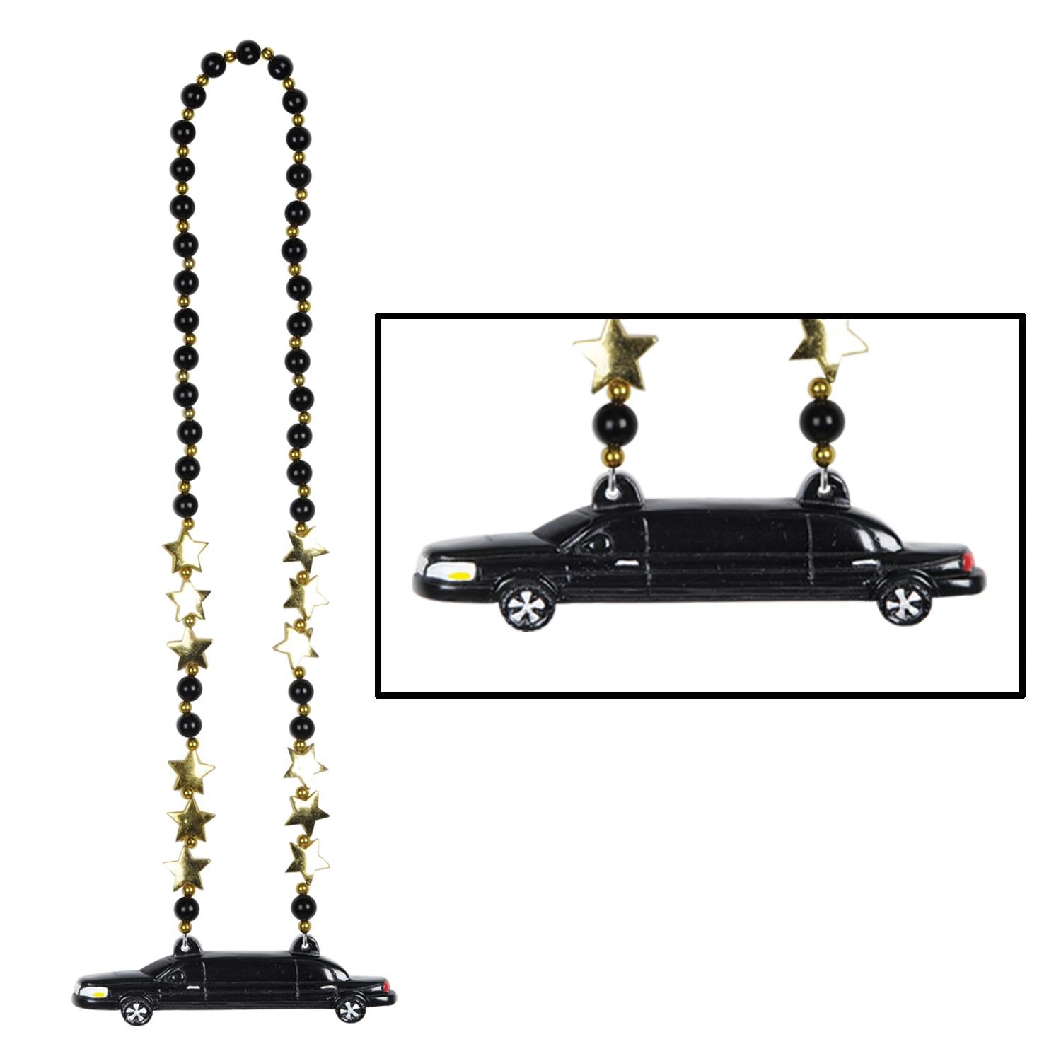 Beistle Party Bead Necklaces with Limo Medallion