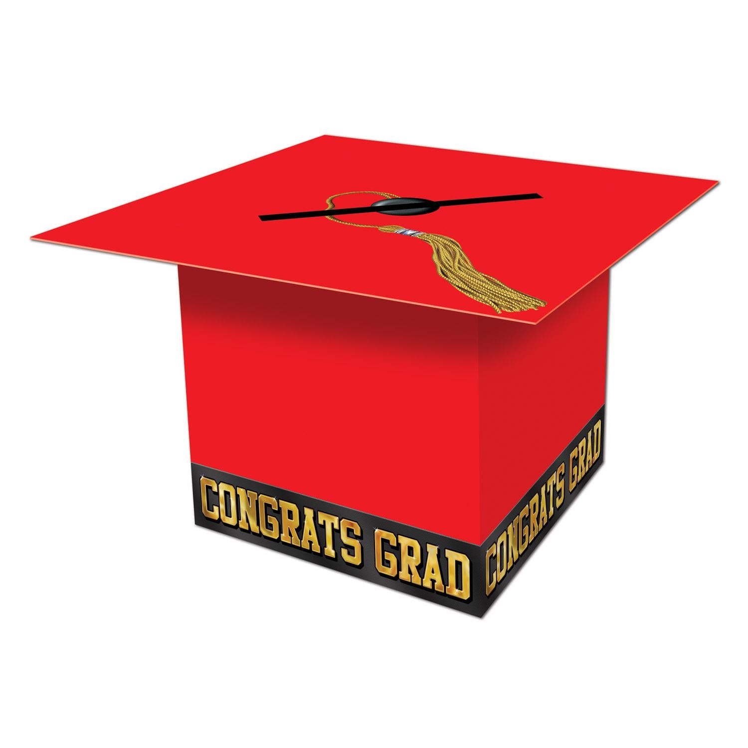 Beistle Grad Cap Graduation Party Card Box - red