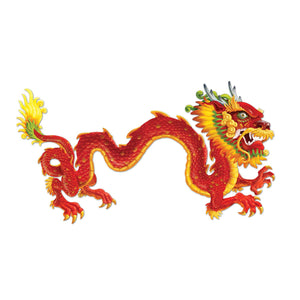 6 ft. Beistle Jointed Dragon Party Decoration-Red